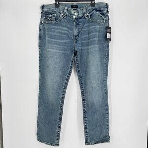 True Religion Geno Big T‎ Flap Slim Jeans Mens Size 40 Medium Melting Wash